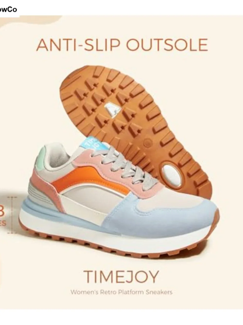 Women's Colorblock Oxford Fabric Lace-Up Platform Sneakers